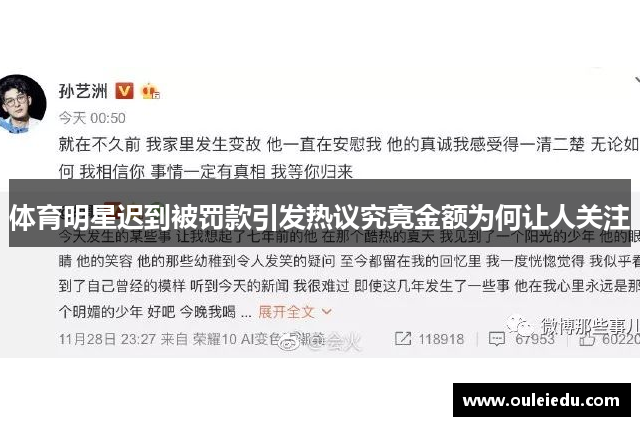 体育明星迟到被罚款引发热议究竟金额为何让人关注